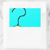 Happy Smiling Question Mark Emoji, Kids Art 長方形シール (バッグ)
