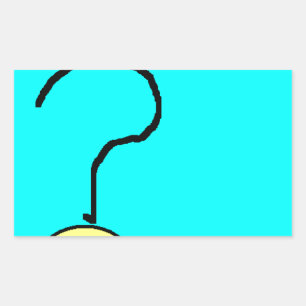 Happy Smiling Question Mark Emoji, Kids Art 長方形シール