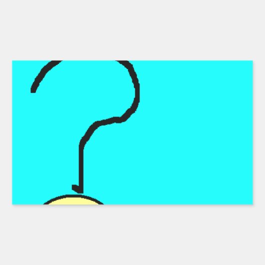 Happy Smiling Question Mark Emoji, Kids Art 長方形シール (正面)