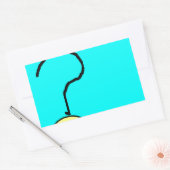 Happy Smiling Question Mark Emoji, Kids Art 長方形シール (封筒)
