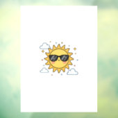 Happy Smiling Sun Cartoon - Minimalist Kawaii Suns ウィンドウサイン (シート3)