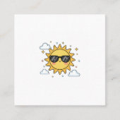 Happy Smiling Sun Cartoon - Minimalist Kawaii Suns スクエア名刺 (正面)