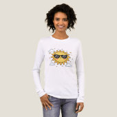 Happy Smiling Sun Cartoon - Minimalist Kawaii Suns トライブレンドTシャツ (正面全体)