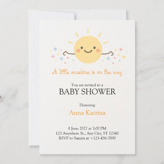 Happy Smiling Sun with Sparkling Magic 招待状 (正面)