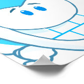 Happy Smiling Tooth With Toothbrush ポスター (角)