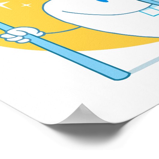 Happy Smiling Tooth With Toothbrush And Shield ポスター (角)