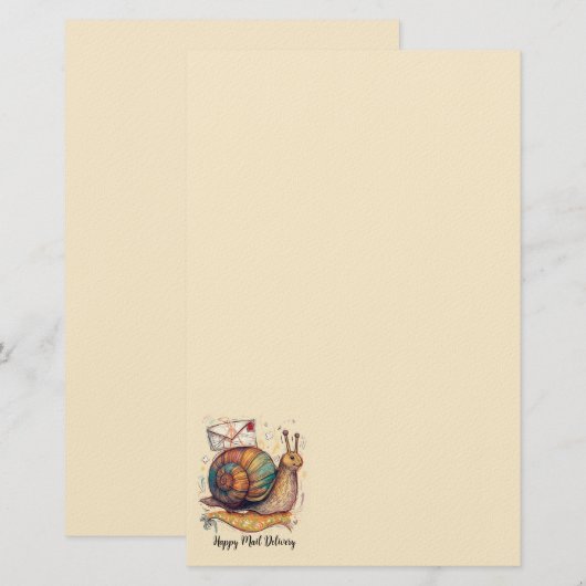 Happy Snail Mail Paper 便箋 (正面/裏面)