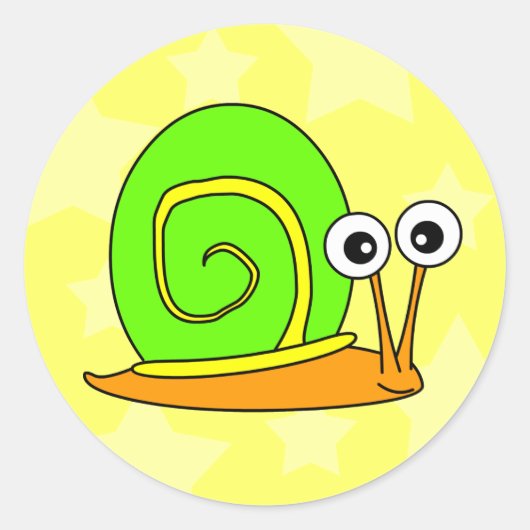 Happy Snail Stickers ラウンドシール (正面)