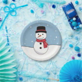 Happy Snowman Christmas Holiday ペーパープレート (パーティー)