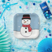 Happy Snowman Christmas Holiday ペーパープレート (パーティー)