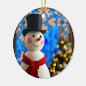 Happy Snowman Christmas Ornament セラミックオーナメント (左)