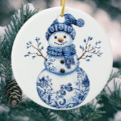 Happy Snowman Snowflakes Blue White Let It Snow コーヒーマグカップ