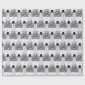 Happy Snowman Wearing a Top Hat ラッピングペーパー (フラット)