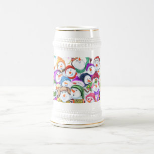 Happy Snowmansパーティー付きクリスマスビアスタイン ビールジョッキ