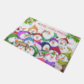 Happy Snowmans Christmas Doormat ドアマット (アングル)