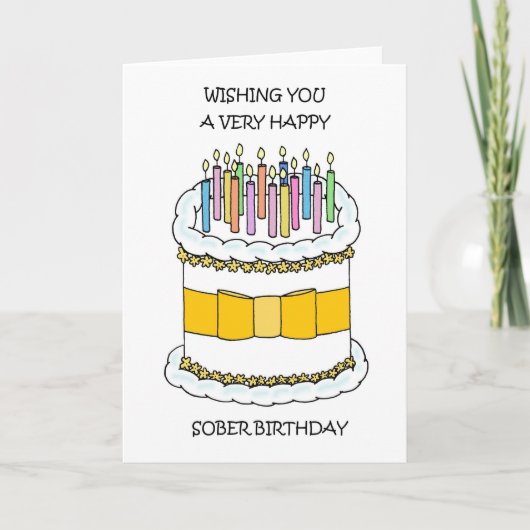 Happy Sober Birthday カード (正面)