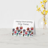 Happy Soberversary酔っぱらいのソバーの誕生日カード カード (黄色い花)