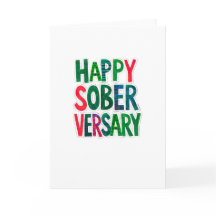 Happy Soberversary カード、5x7"、封筒付き