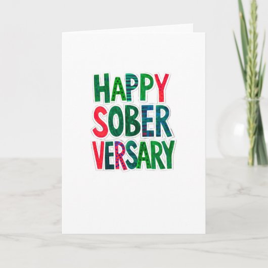 Happy Soberversary カード、5x7"、封筒付き カード (正面)