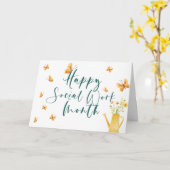 Happy Social Work月 カード (黄色い花)