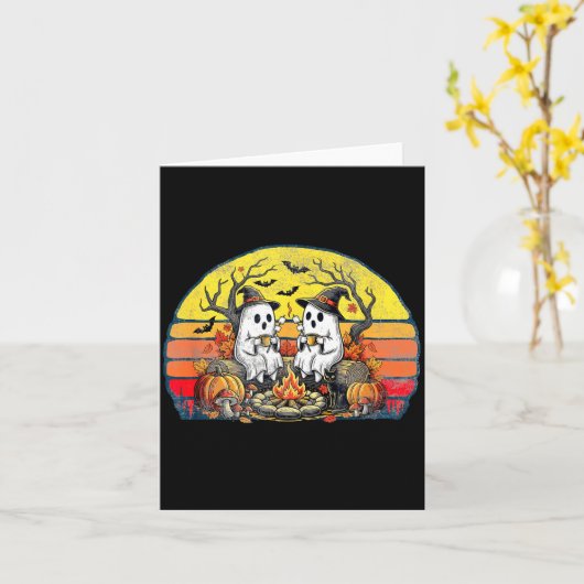 Happy Soky Camng Crew Halloween Campfire  カード (黄色い花)