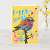 Happy Songs for a ハッピーバースデーwith Bird カード (黄色い花)