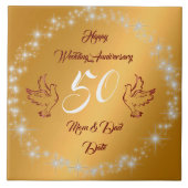 Happy Sparkly Customize Gold 50th Anniversary タイル (正面)