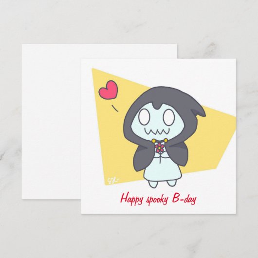 Happy spooky b-day birthday シーズンカード (正面/裏面)