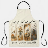 Happy "Spooky" Halloween Scarecrow Squirrel House エプロン (正面)