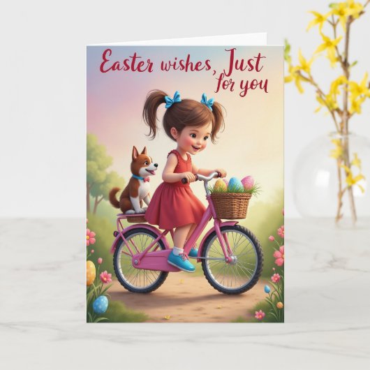 Happy Spring Bicycle Ride Card カード (黄色い花)