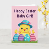 Happy Spring Chick Greeting Card カード (黄色い花)