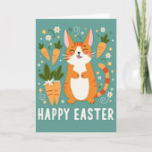 Happy Spring Feline Easter Card カード (正面)