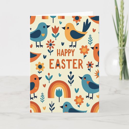 Happy Spring Festive Bird Card カード (正面)