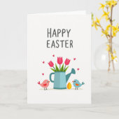 Happy Spring Flowers Bird Egg Card カード (黄色い花)