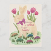 Happy Spring & Hoppy Easter Postcard ポストカード (正面)