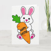 Happy Spring Rabbit Carrot Card カード (正面)