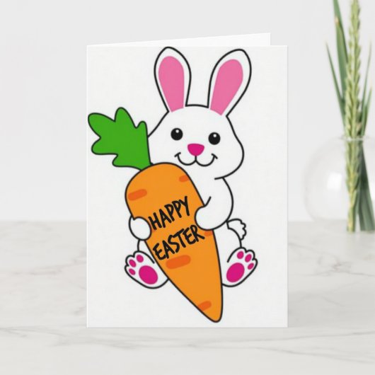 Happy Spring Rabbit Carrot Card カード (正面)