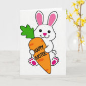Happy Spring Rabbit Carrot Card カード (黄色い花)