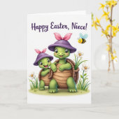 Happy Spring Reptile Friend Card カード (黄色い花)
