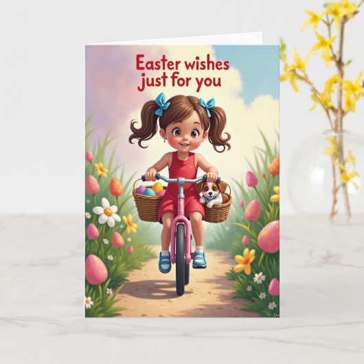 Happy Spring Ride Greeting Card カード (黄色い花)