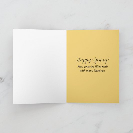 Happy Spring Tree Flowers New Beginnings Blessings カード (内部)