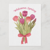 Happy Spring Tulip Bouquet Postcard ポストカード (正面)