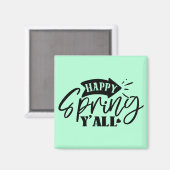 Happy Spring Y’all Typography Design-49765 マグネット (正面/裏面)