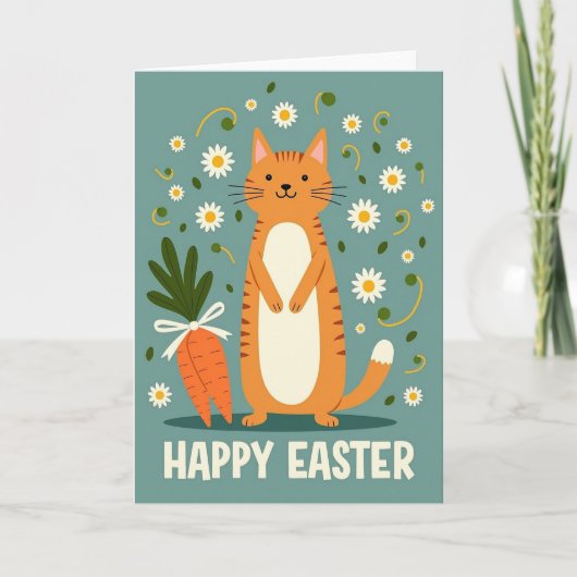 Happy Springtime Feline Card カード (正面)