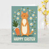 Happy Springtime Feline Card カード (黄色い花)