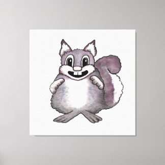 Happy Squirrel Cartoon Drawing  キャンバスプリント