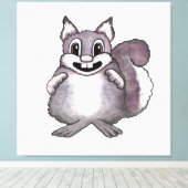Happy Squirrel Cartoon Drawing キャンバスプリント (インサイチュ (ウッドフロア))