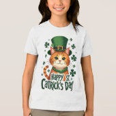 Happy St. Catrick's Day - Cat Of St. Patrick's day トライブレンドTシャツ (正面)