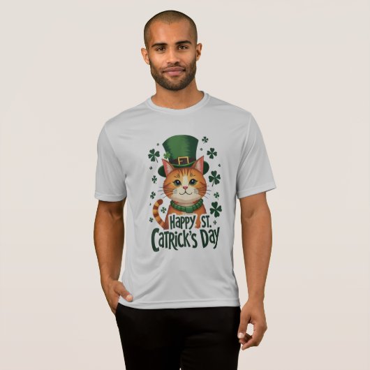Happy St. Catrick's Day - Cat Of St. Patrick's day Tシャツ (正面フル)
