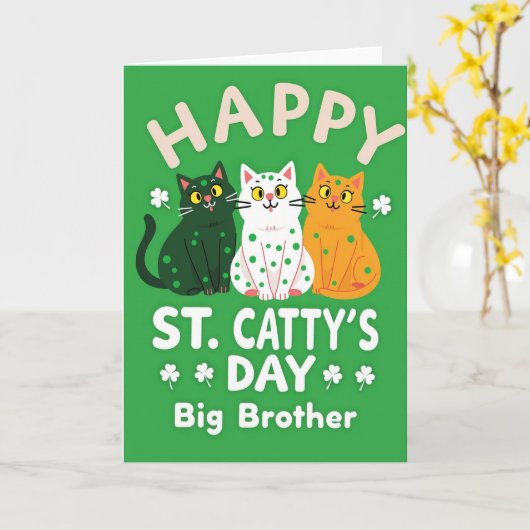 Happy St Cattys Day Big Brother Card カード (黄色い花)